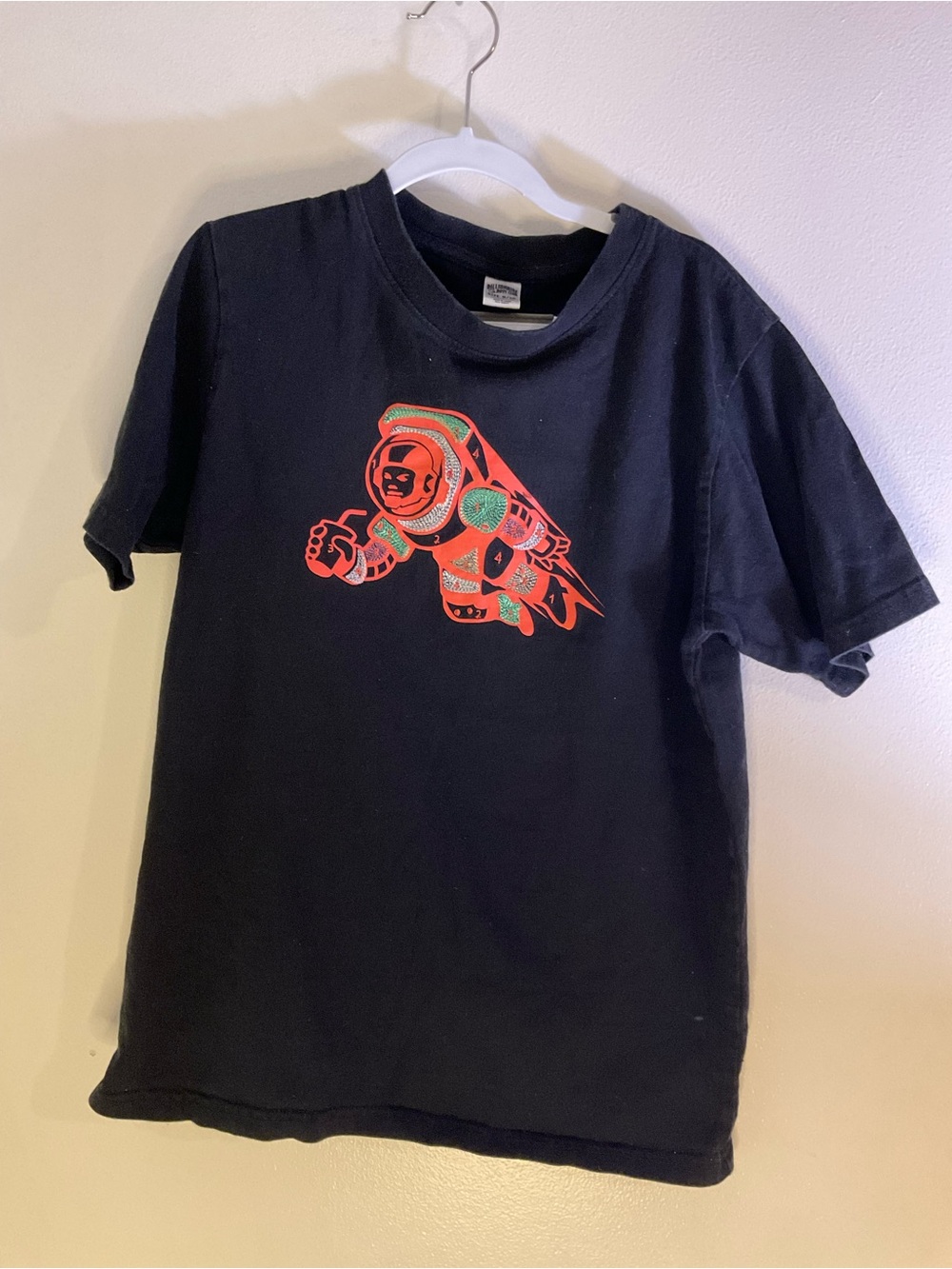 Billionaire Boys Club Black Tee with Orange & Green Astronaut Graphic